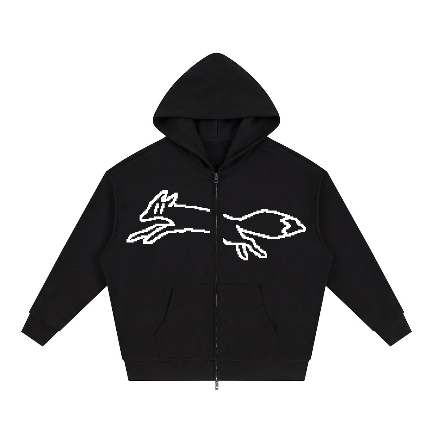 Pixel Leap - Loose Zip-through Hoodie